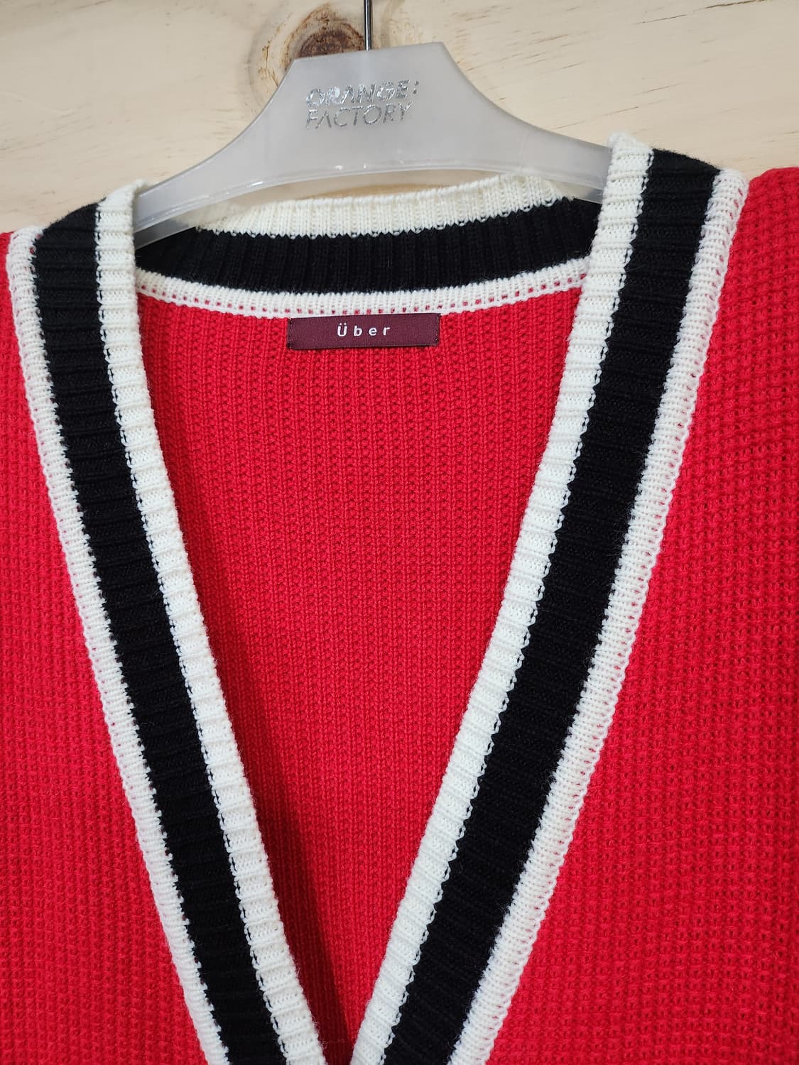 546) 위버 Uber 배색 울블랜드 가디건 상품이미지4