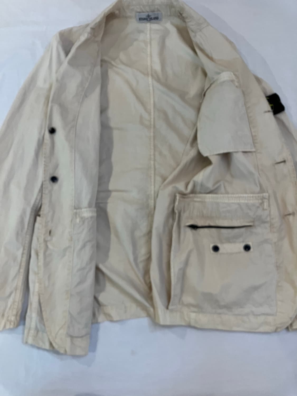 14ss 스톤아일랜드 아카이브 텔라 블레이저 자켓 크림 상품이미지5
