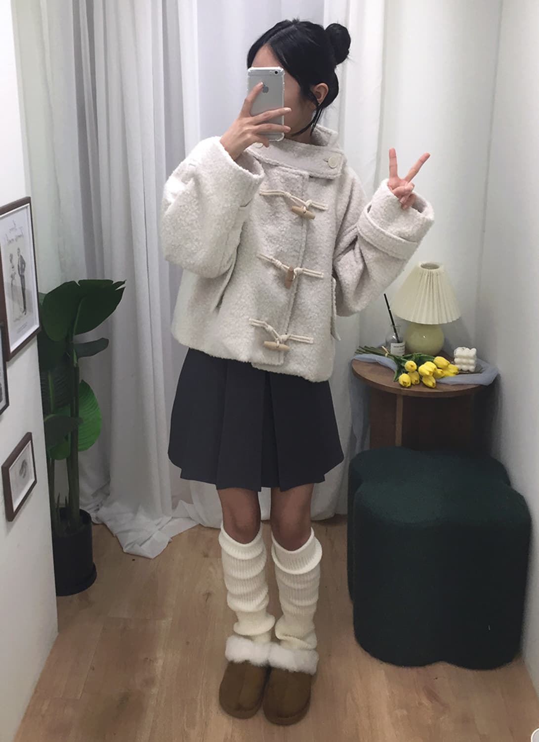 여성 빈티지 오버핏 더플 토글 자켓 100 상품이미지1