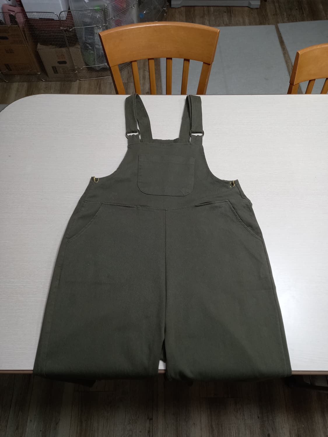 30- CLIP DENIM Kor 스판 멜빵 데님 카키 30-242 상품이미지1