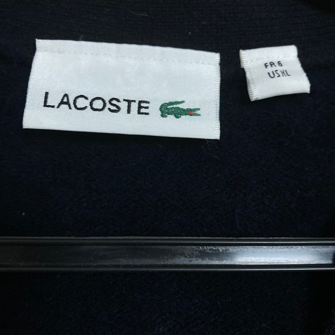 라코스테 스몰 로고 블랙 가디건 상품이미지3