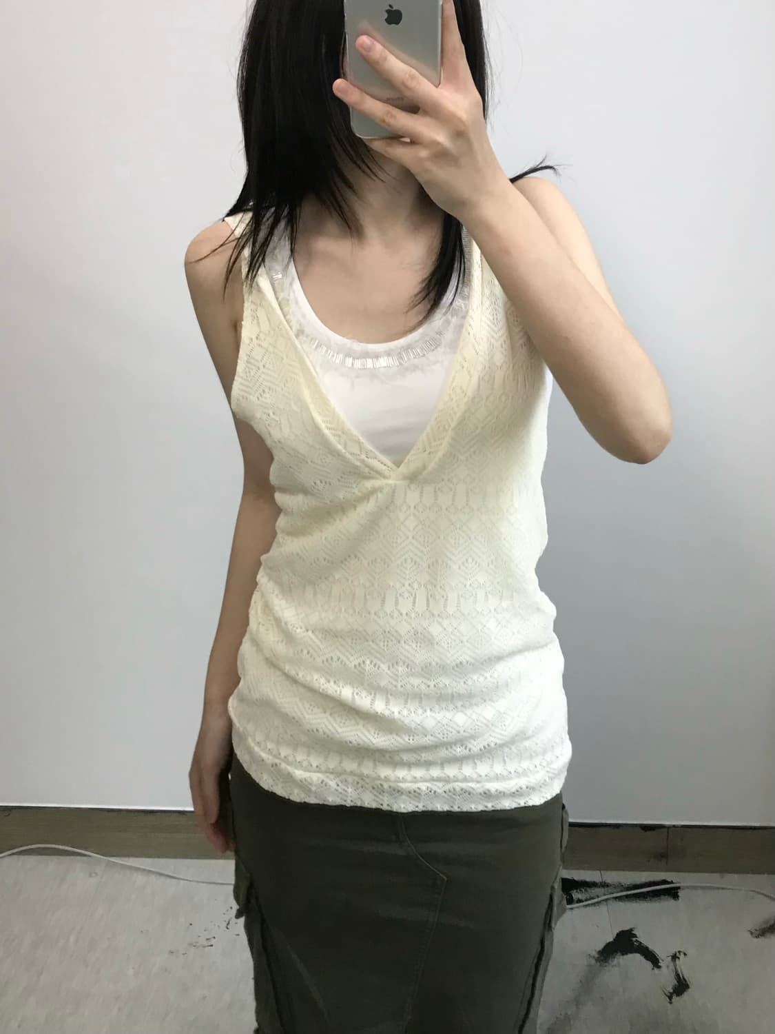 빈티지 크로쉐 후드 홀터 탑 상품이미지1