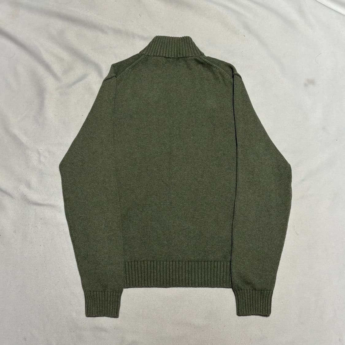 L 폴로랄프로렌 버건디 포니 코튼 그린 반집업 니트 상품이미지3