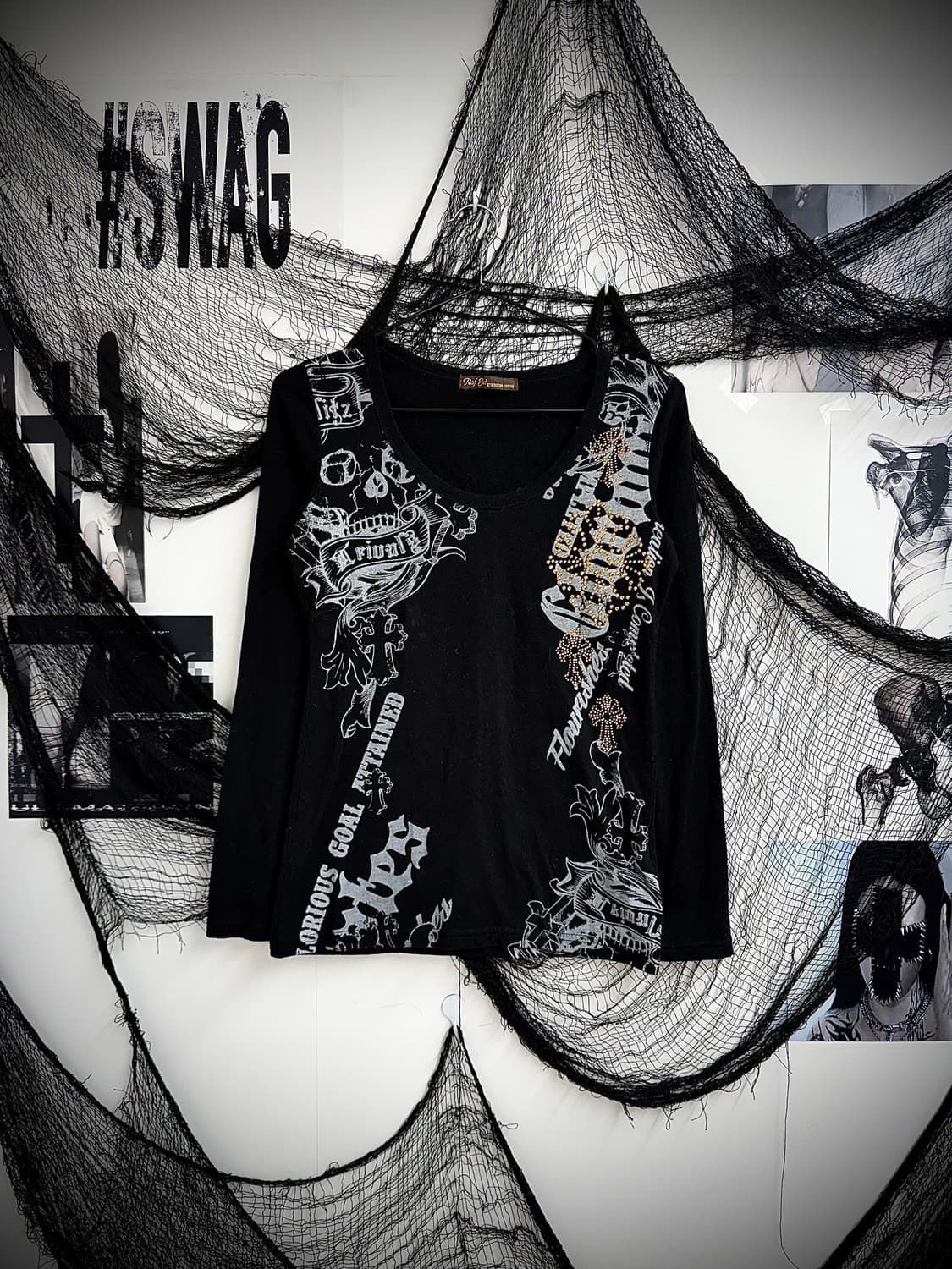 00s punk beads printing longsleeve 상품이미지4