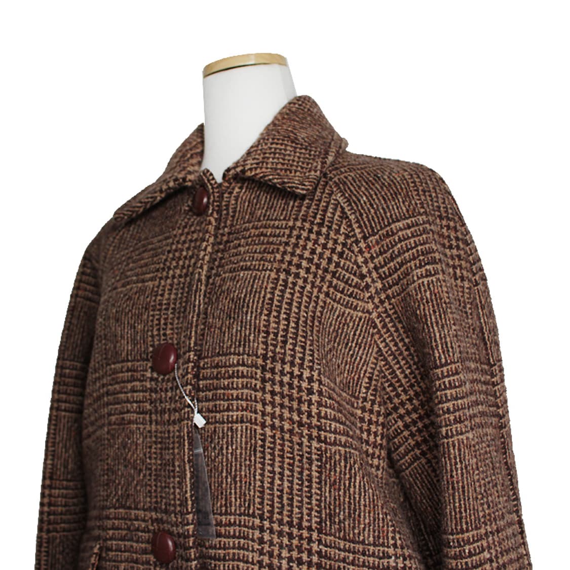 S막스마라 브라운 체크 울 혼방 코트 55, 66 상품이미지4