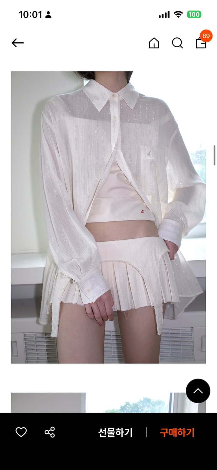 오버듀플레어 oversized textured shirt_cream 상품이미지3