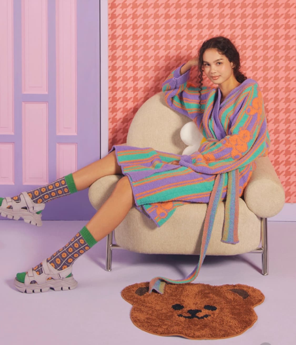 위글위글 테디베어 라운지로브 상품이미지1