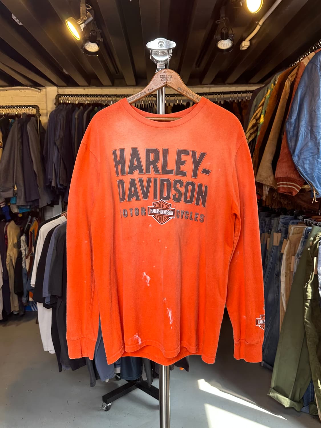 힐리데이비슨 페이드 프린팅 롱슬리브 티셔츠 상품이미지1