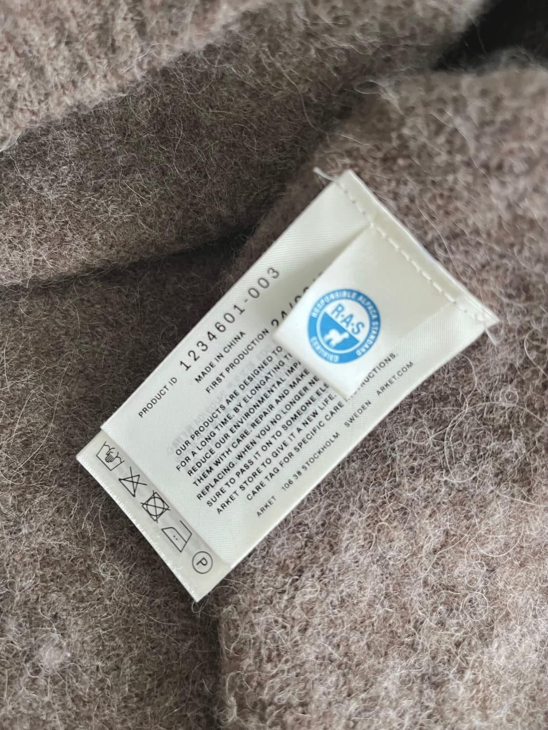 M) 아르켓 알파카 반팔 오버핏 니트 브라운 상품이미지4