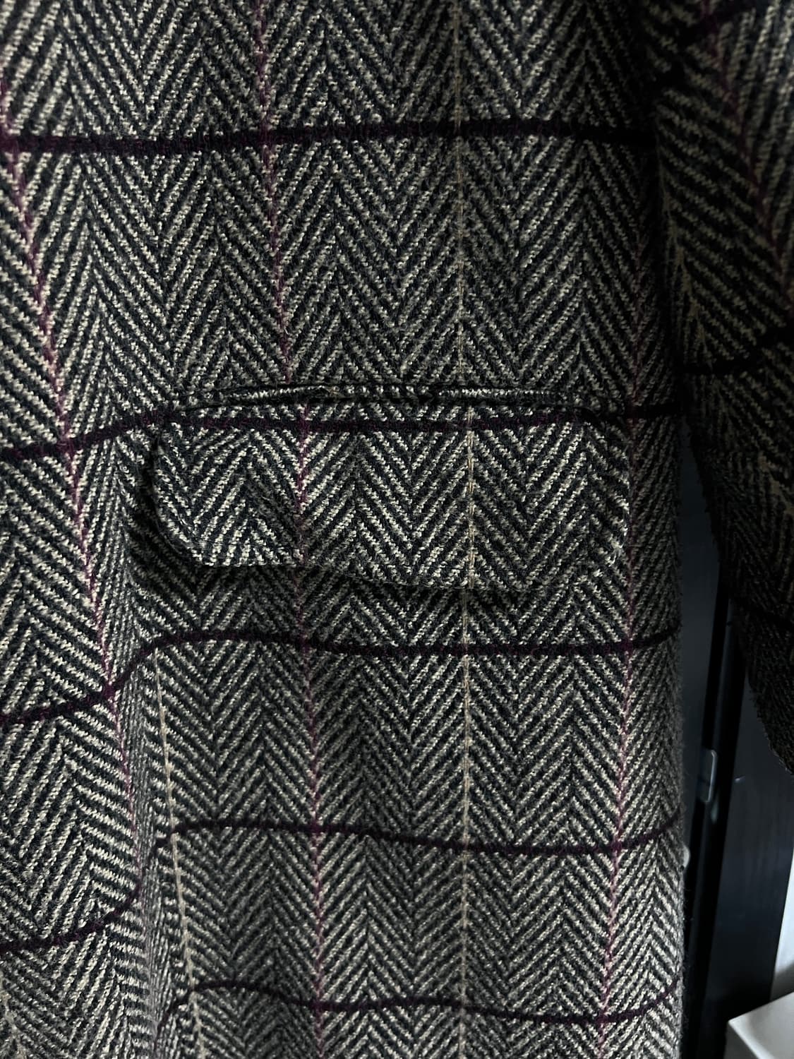 울 체크 코트 상품이미지4