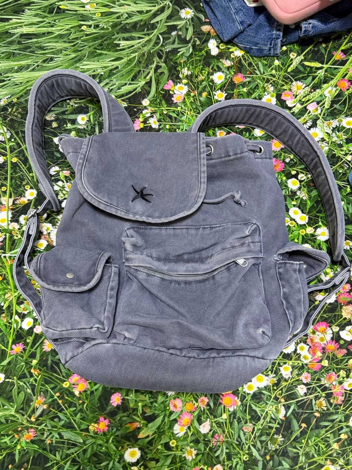 더콜 starfish denim backpack (charcoal) 상품이미지2
