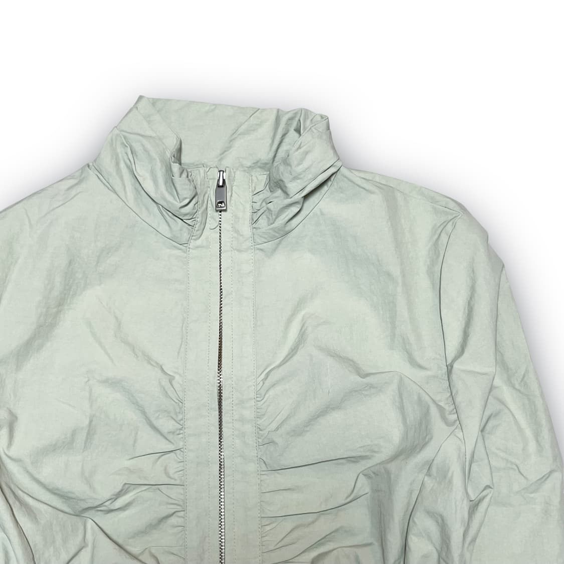 Nylon Cropped Shirring Track Jacket_Mint 상품이미지4