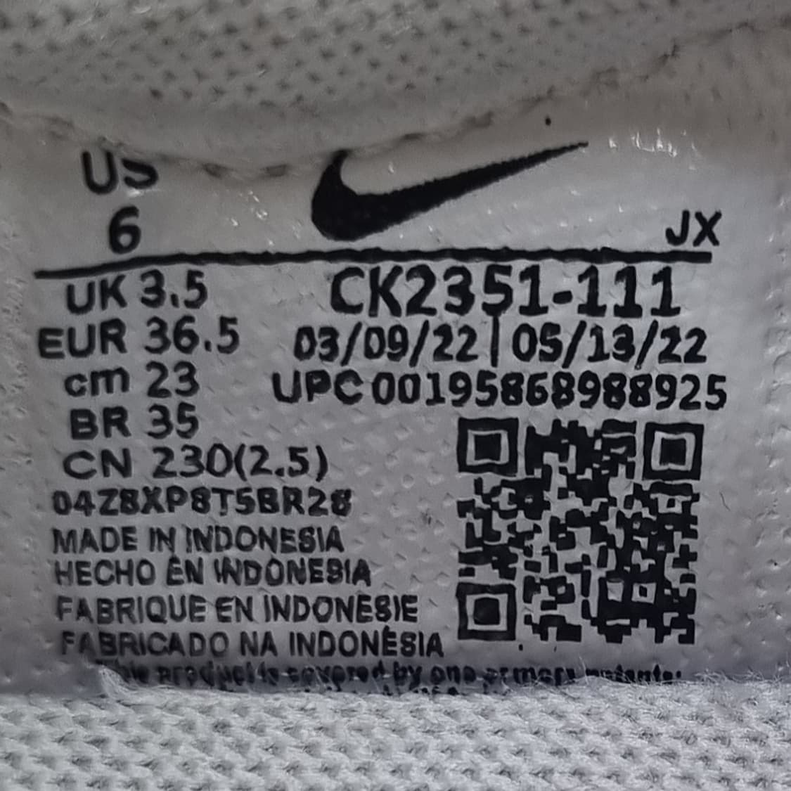 나이키 데이브레이크 흰/검 여성운동화230 상품이미지6