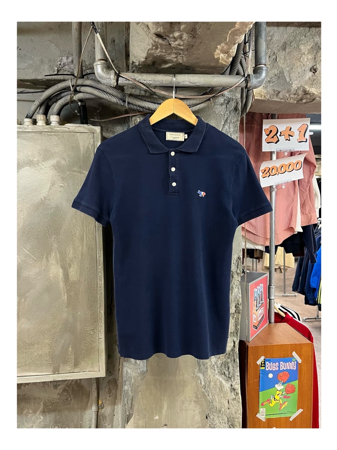 메종키츠네 반팔 카라티 네이비 XS #csz3353 상품이미지1