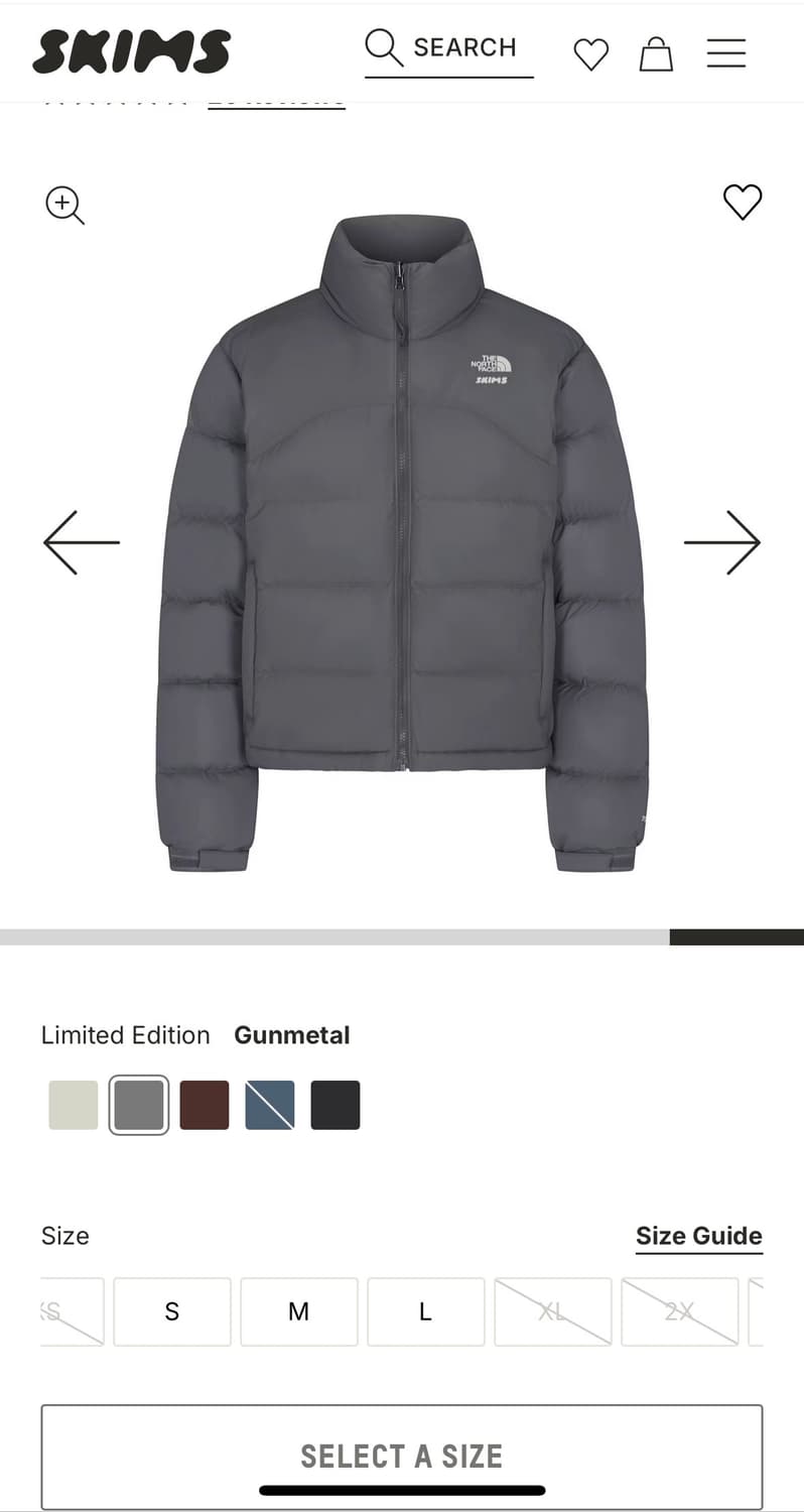 (W) 노스페이스 x 스킴스 2000 레트로 눕시 자켓 SK 건메탈 상품이미지2