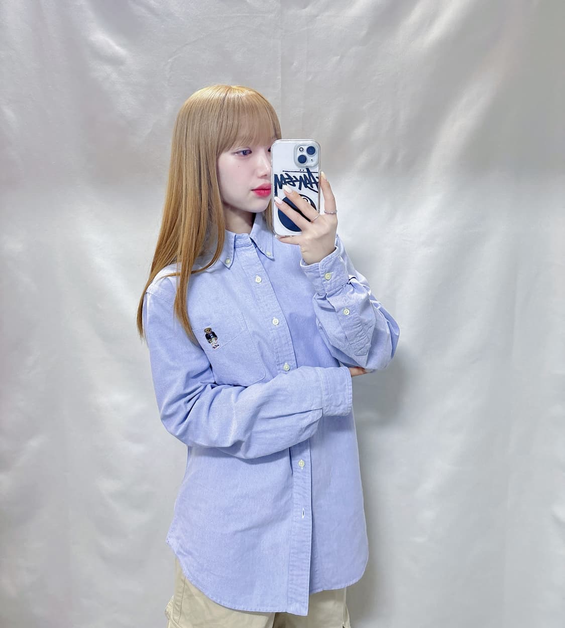 폴로 베어 솔리드 셔츠 (QR인증가능) 상품이미지1