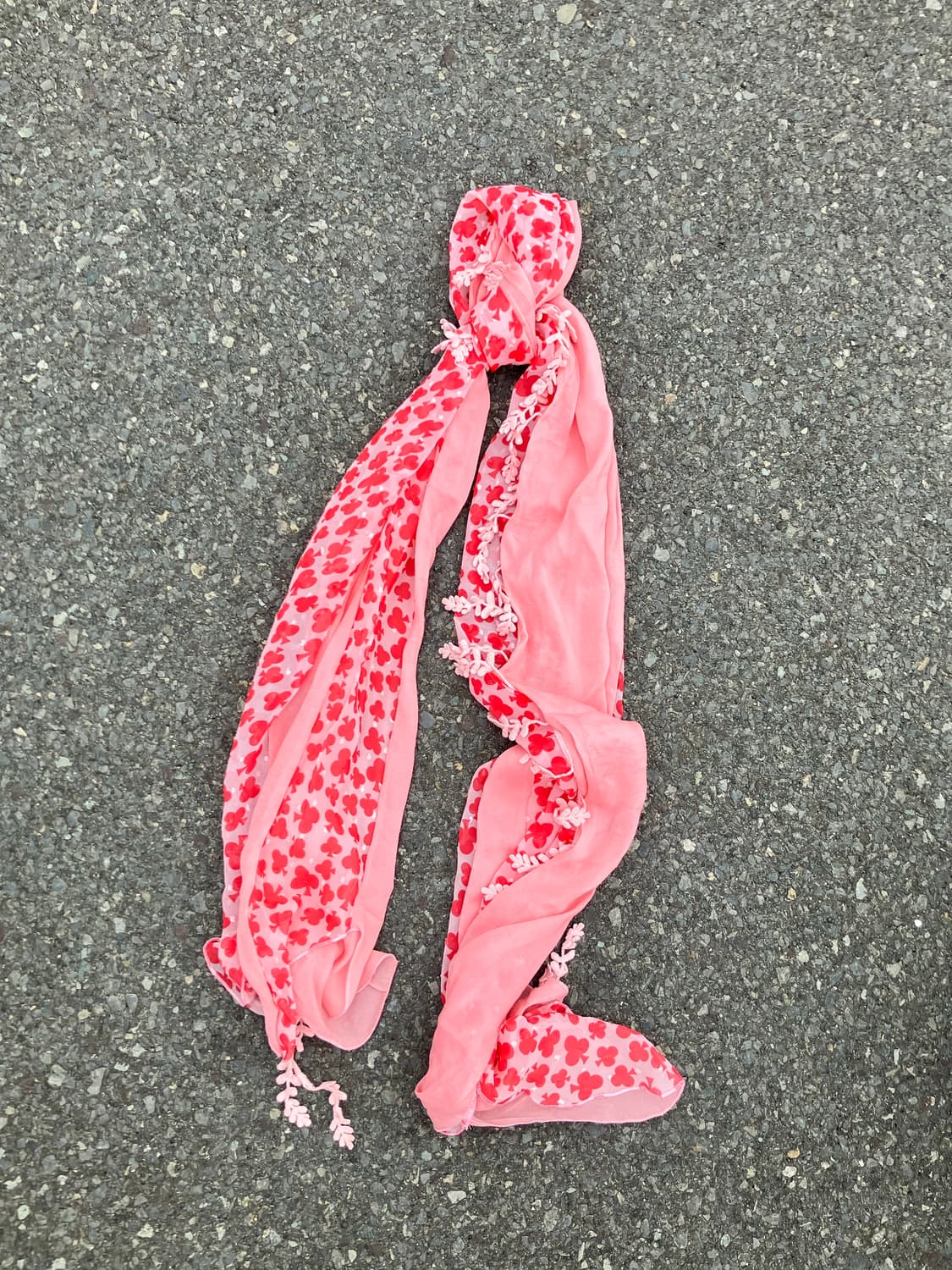 일본빈티지 luviu 핀터깔 하구미모리걸 리프디테일 쉬폰스카프 상품이미지1