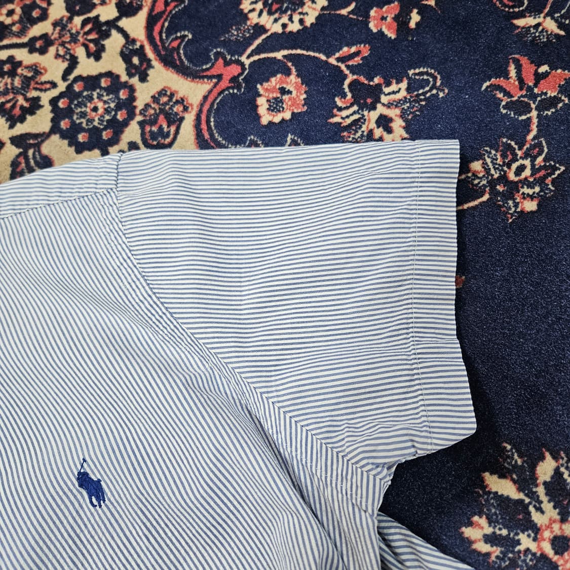 랄프로렌 클레식핏 버튼다운 스트라이프 반팔 셔츠 L 상품이미지4