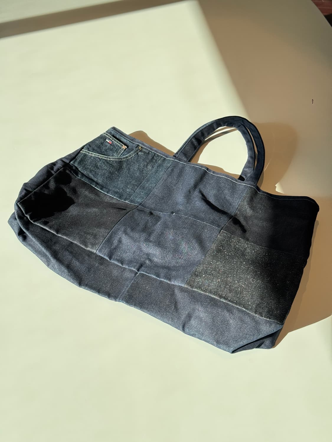 데님 패치워크 에코백 토트백 상품이미지1