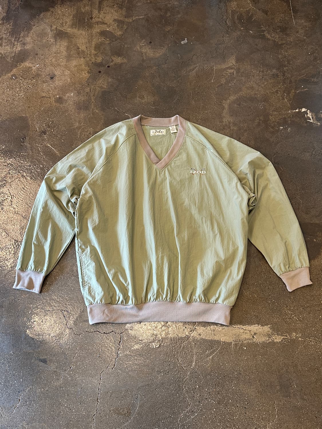 90s IZOD 아이조드 풀오버 바람막이 파스텔 그린 XL 상품이미지2