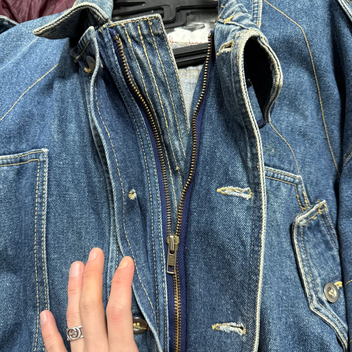 VTG 빈티지 멀티 디테일 더블 스냅 데님 블루종 자켓 상품이미지5