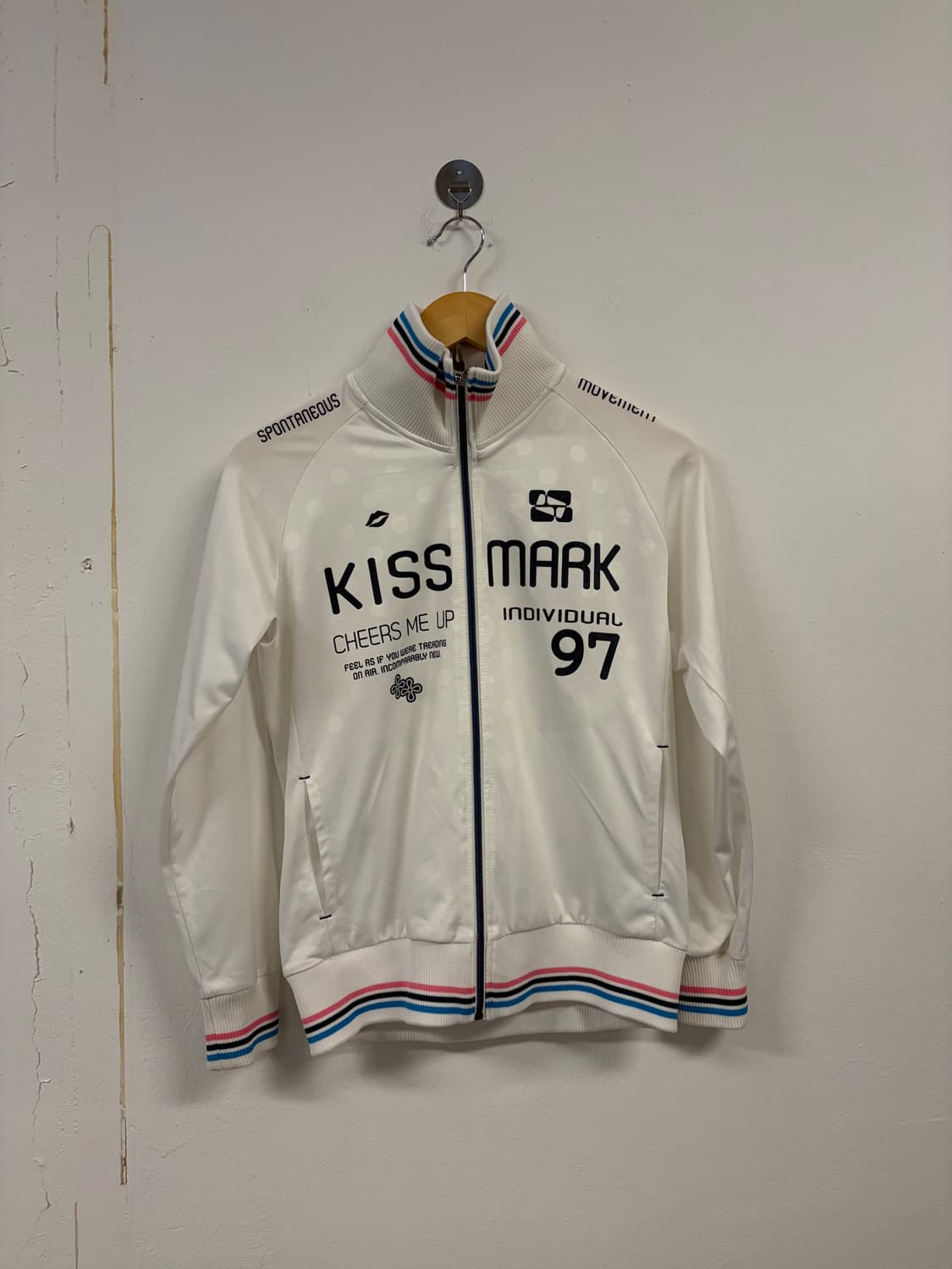 W-M) 키스마크 JPN Y2K 화이트 트랙탑 O273 상품이미지1