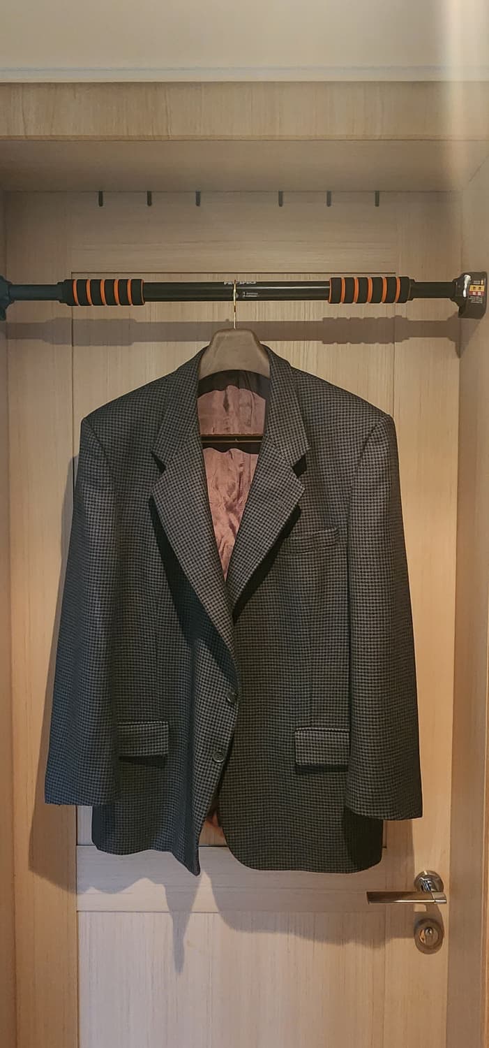 (빅사이즈)그레이 체크 모직자켓 3XL 상품이미지1