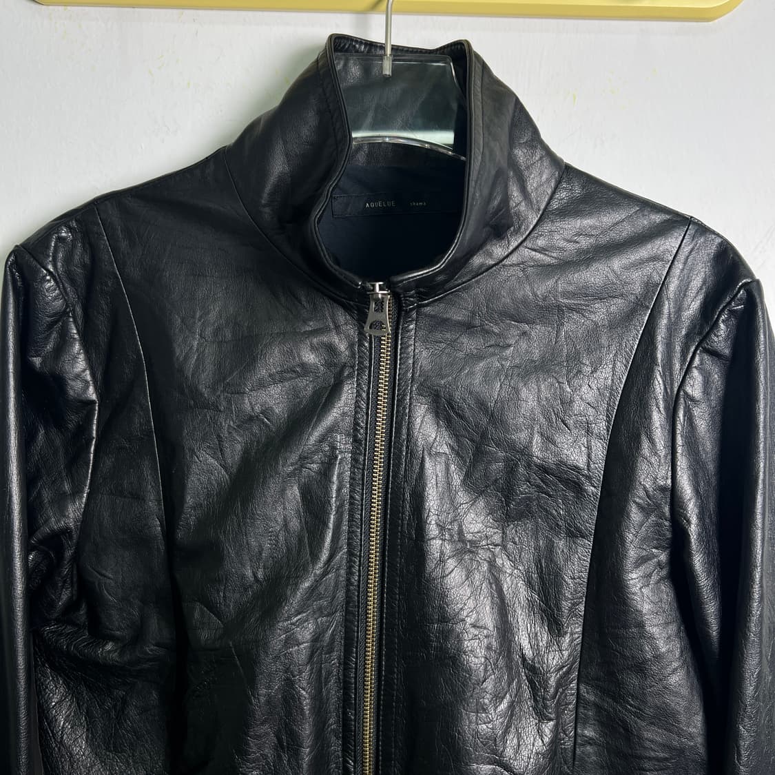 AQUELUE shama 소가죽 하이넥 봄버 자켓 40 상품이미지4
