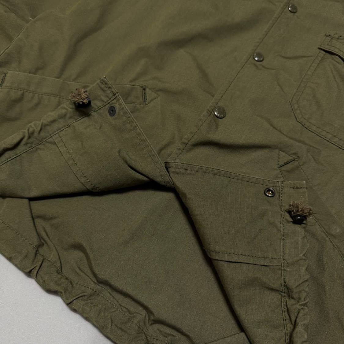 빔즈(BEAMS) 17AW 올리브 립스탑 코튼 스냅 버튼 밀리터리 자켓  상품이미지5