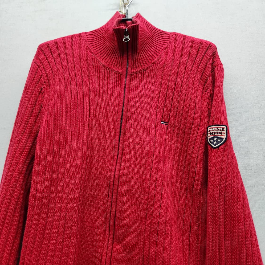 타미힐피거 데님 로고와펜 코튼 니트집업 L(L) 상품이미지2