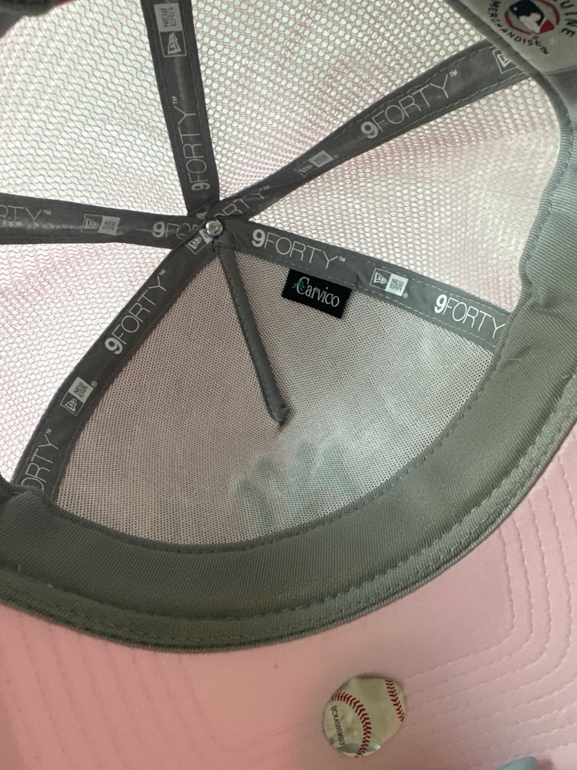MLB 뉴욕 양키스 까르비코 A프레임 볼캡 핑크 상품이미지4
