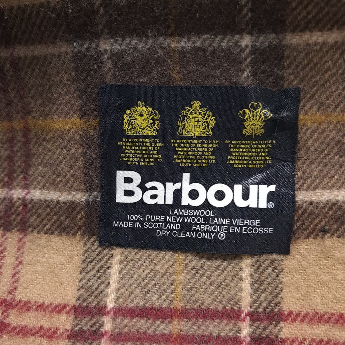 MX518 바버 90s 스코틀랜드판 램스울 베이지 머플러 목도리 상품이미지4