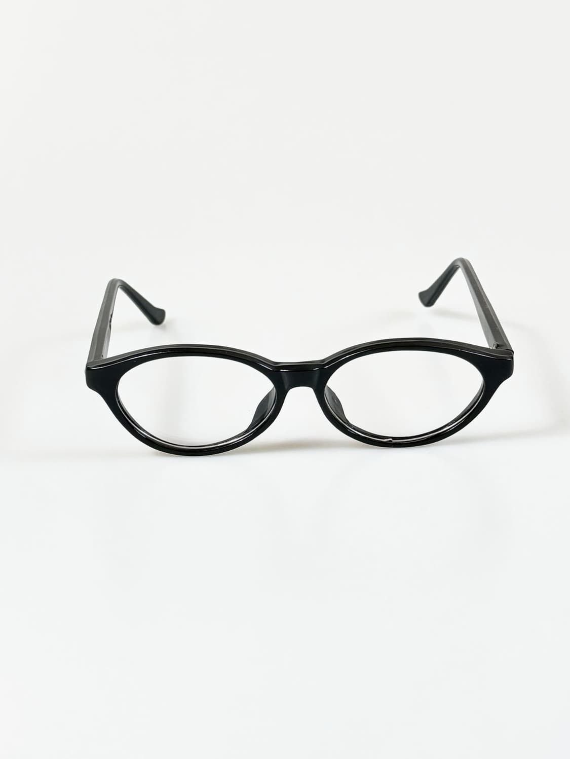 90s ROYAL 클래식 블랙 오벌 뿔테 프레임 빈티지 안경 상품이미지2