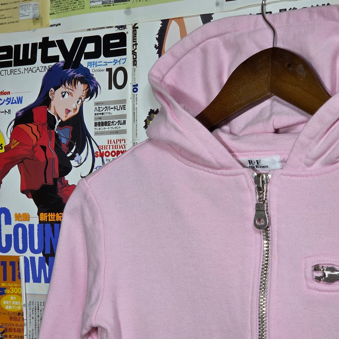 JPN 펑크 멀티포켓 핑크 후드집업 상품이미지2