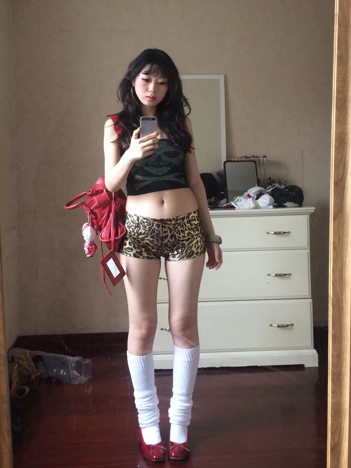 갸루 호피 반바지 상품이미지1