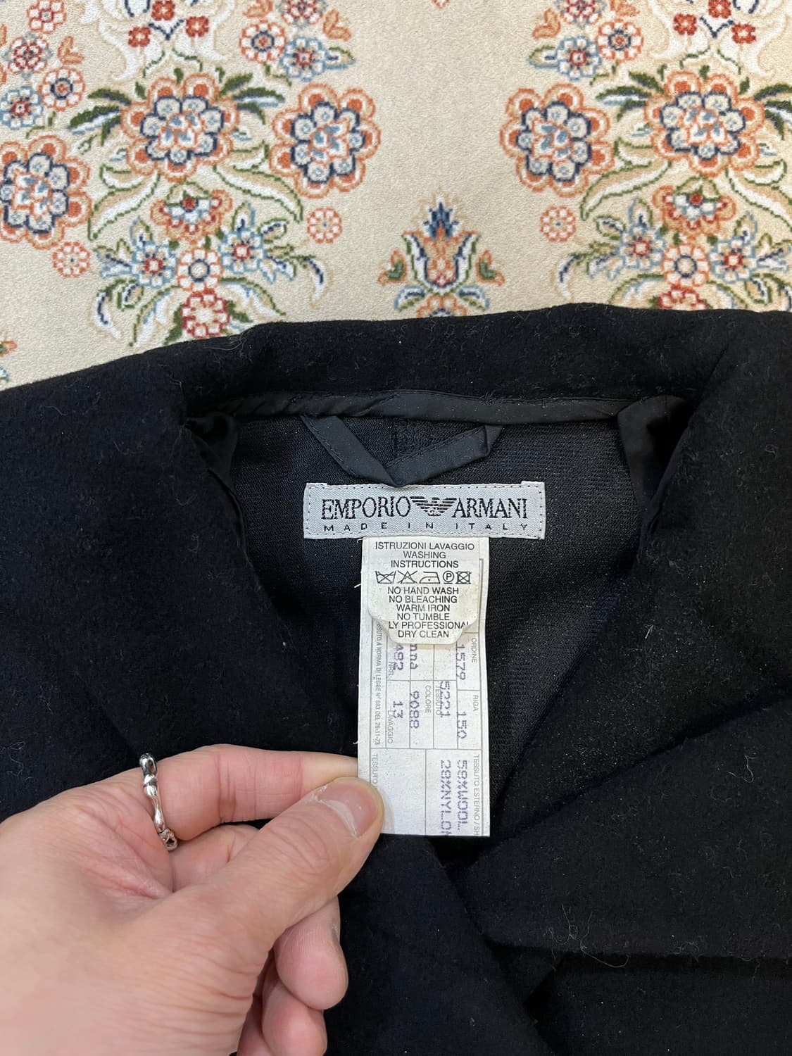 엠포리오 아르마니 하이넥 캐시미어 버튼 자켓 상품이미지5