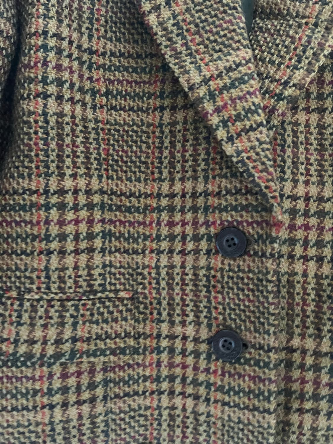 브라운 체크 울 자켓 상품이미지2