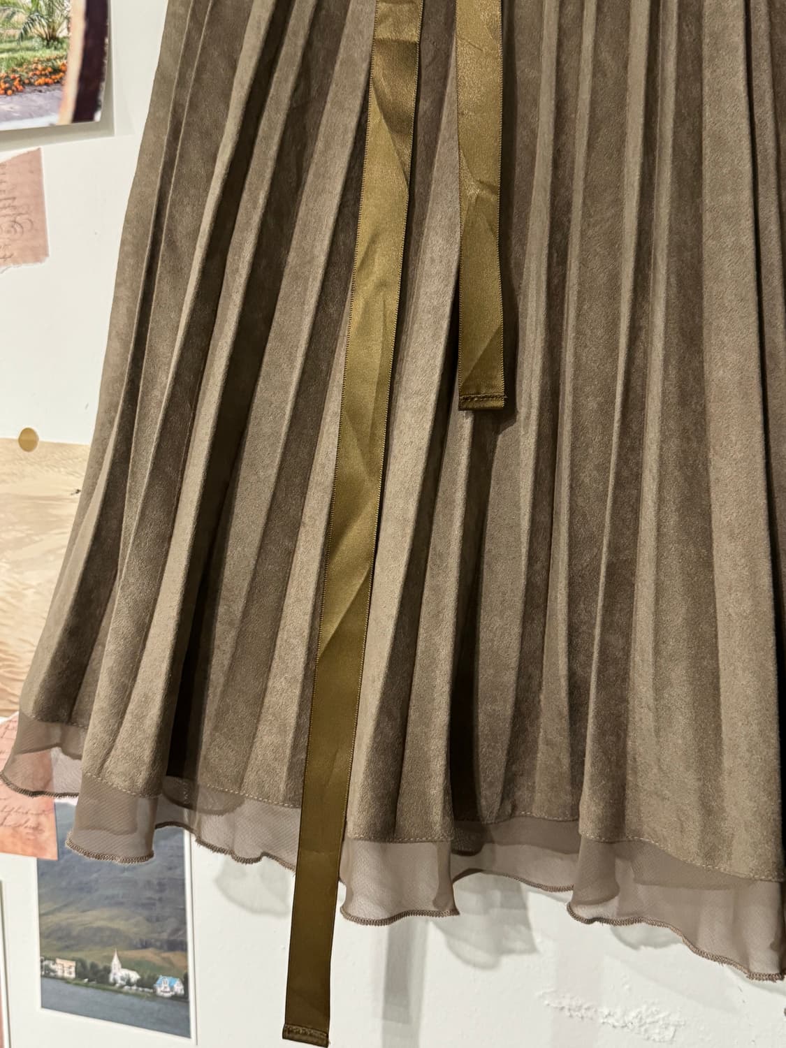 스웨이드 플리츠 스커트 상품이미지4