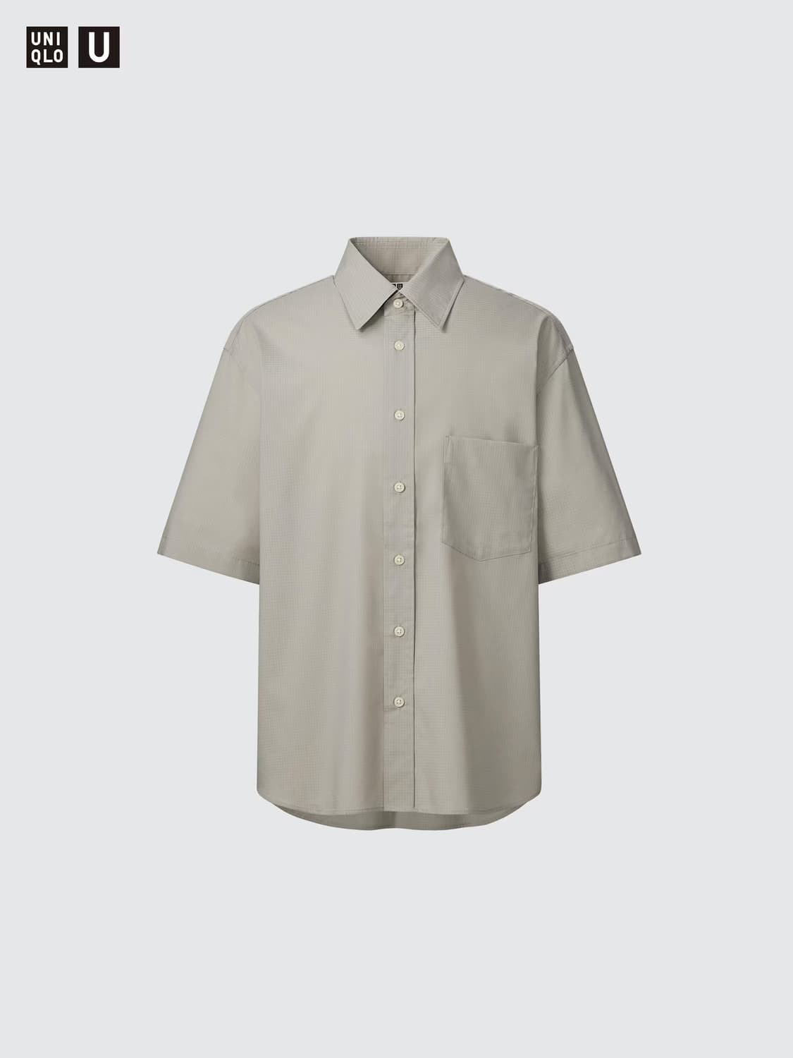 [M] 유니클로 U 오버사이즈 반팔셔츠 그레이 상품이미지1