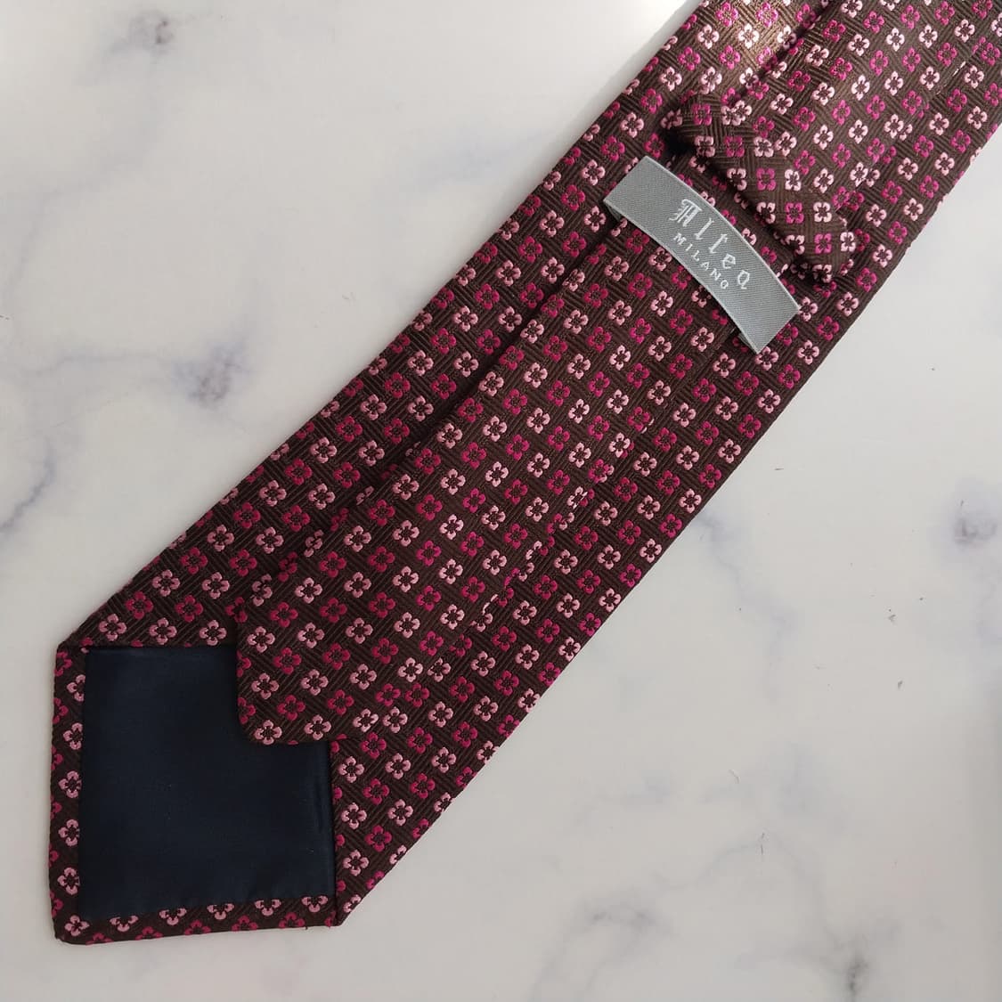 알테아 실크 브라운 플라워 패턴 넥타이 9.1cm A+등급 K2355 상품이미지7