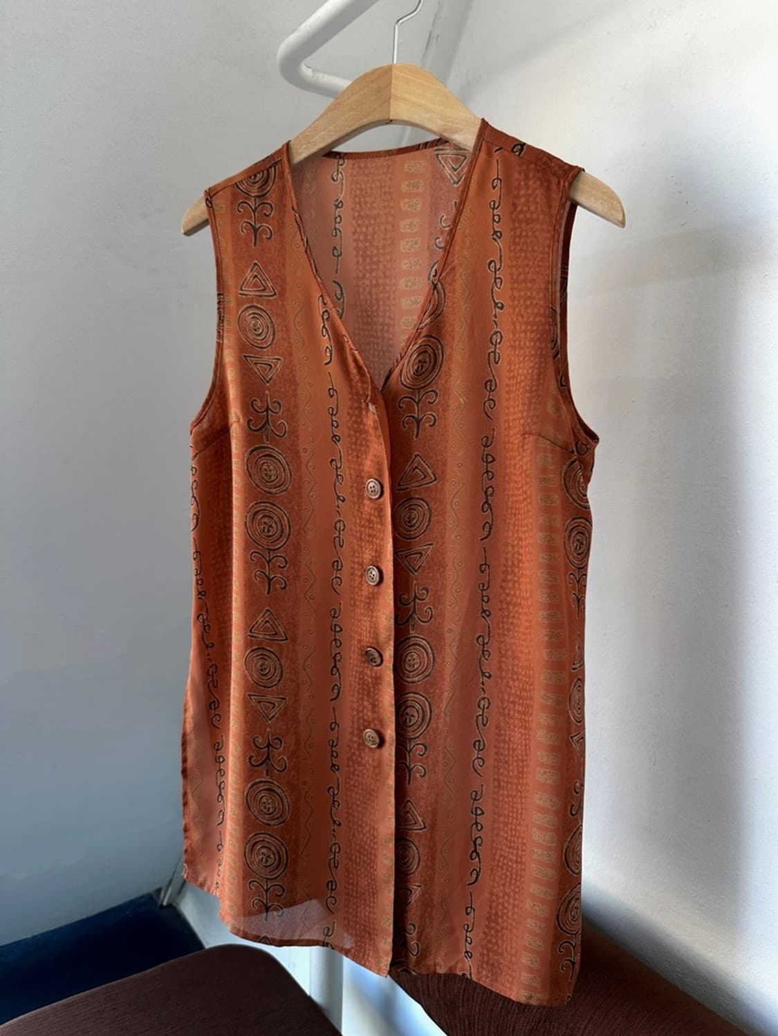 Vintage patterned 2way sheer sleeveless  상품이미지5