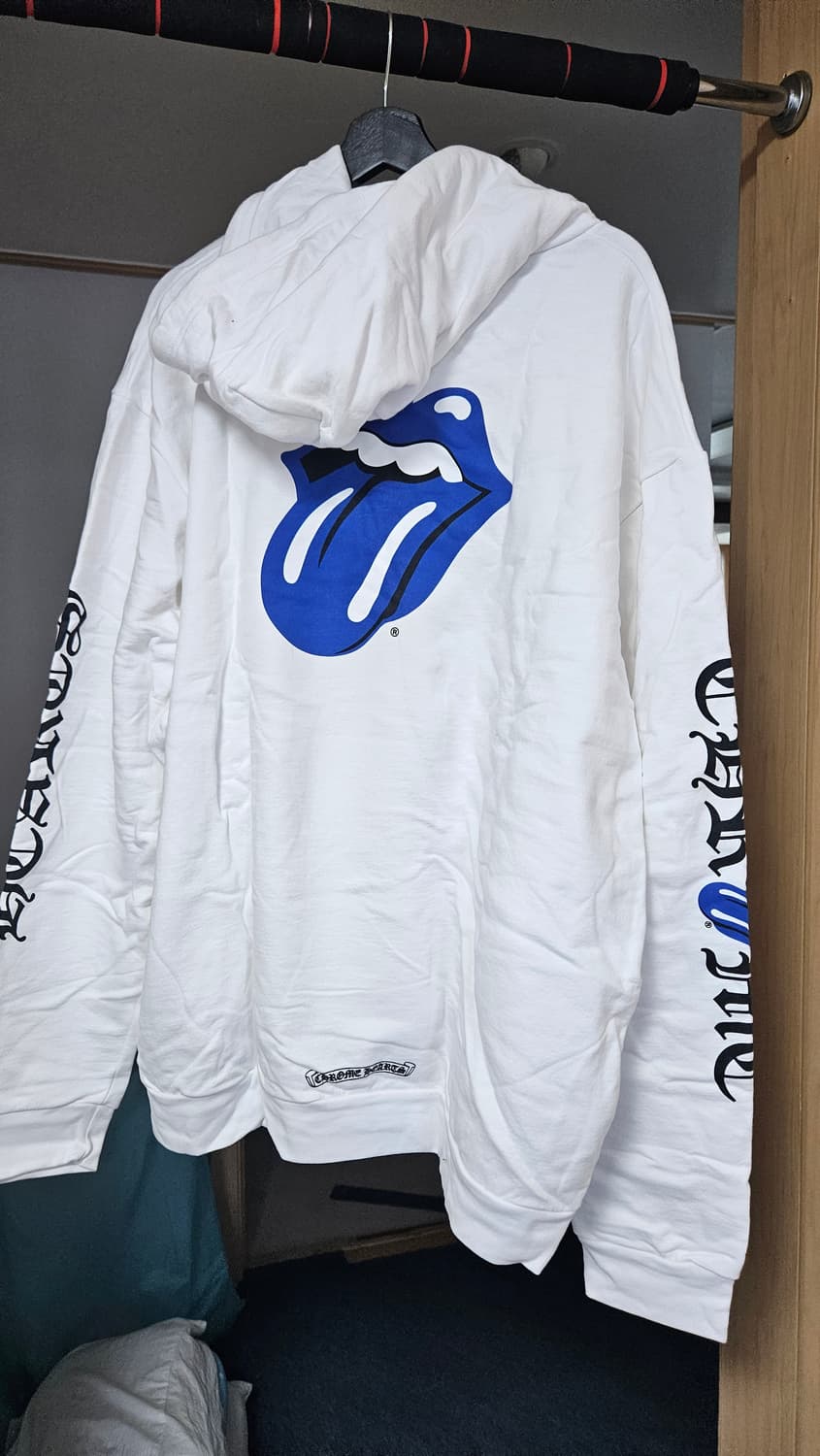 Chrome Hearts 롤링스톤즈 화이트 블루 후디 XXL 상품이미지6