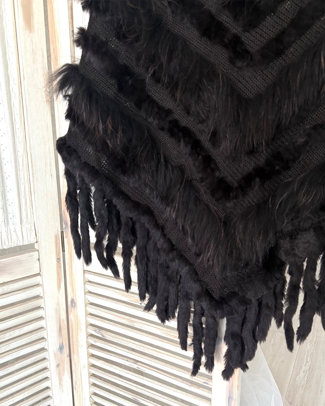 Deep brown fairy rabbit fur cape 상품이미지7