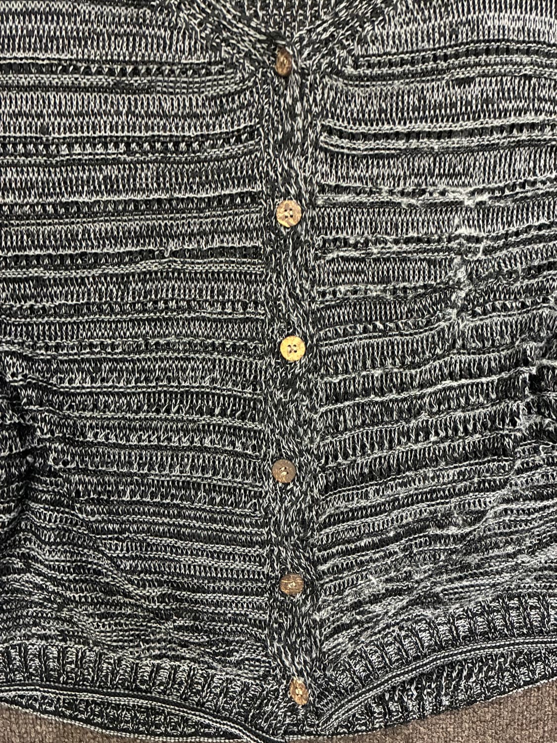 LL)Japanese vintage 여성 반팔 그물 니트 가디건 상품이미지3