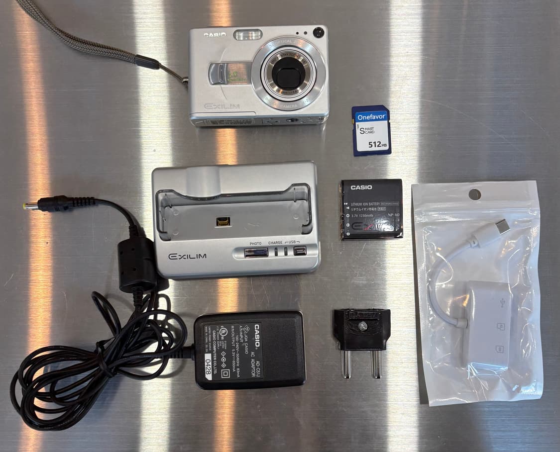 한글지원/도킹크래들)카시오 엑슬림 ex-z40 실버 빈티지디카 상품이미지2