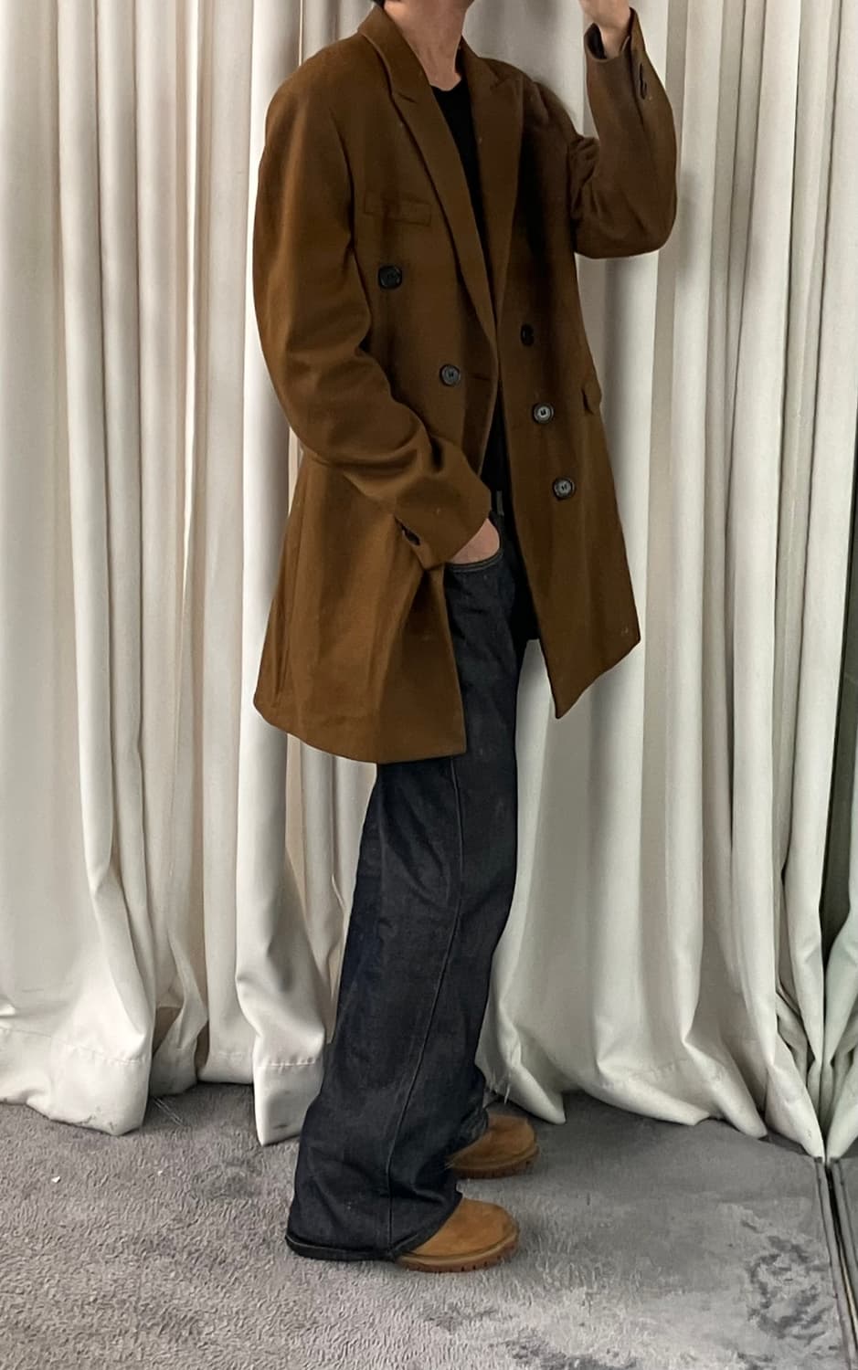 버버리 카멜 더블 브레스티드 코트 XL 상품이미지7