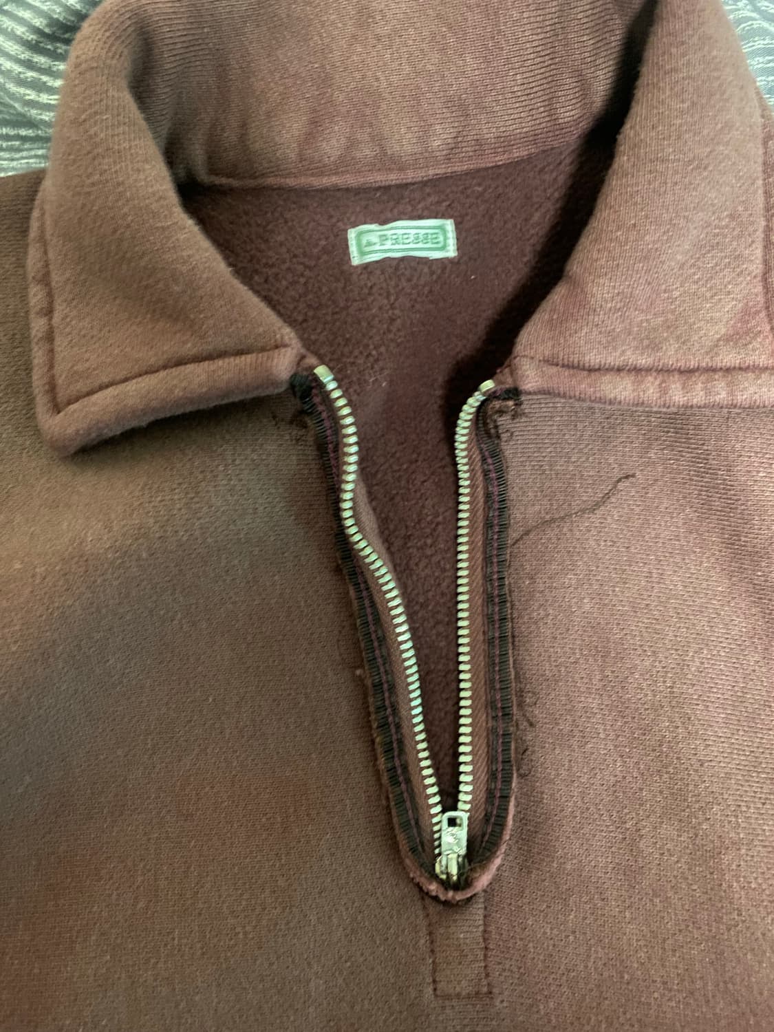 [2] 25aw 아프레쎄 하프 집 스웻 버건디  상품이미지2