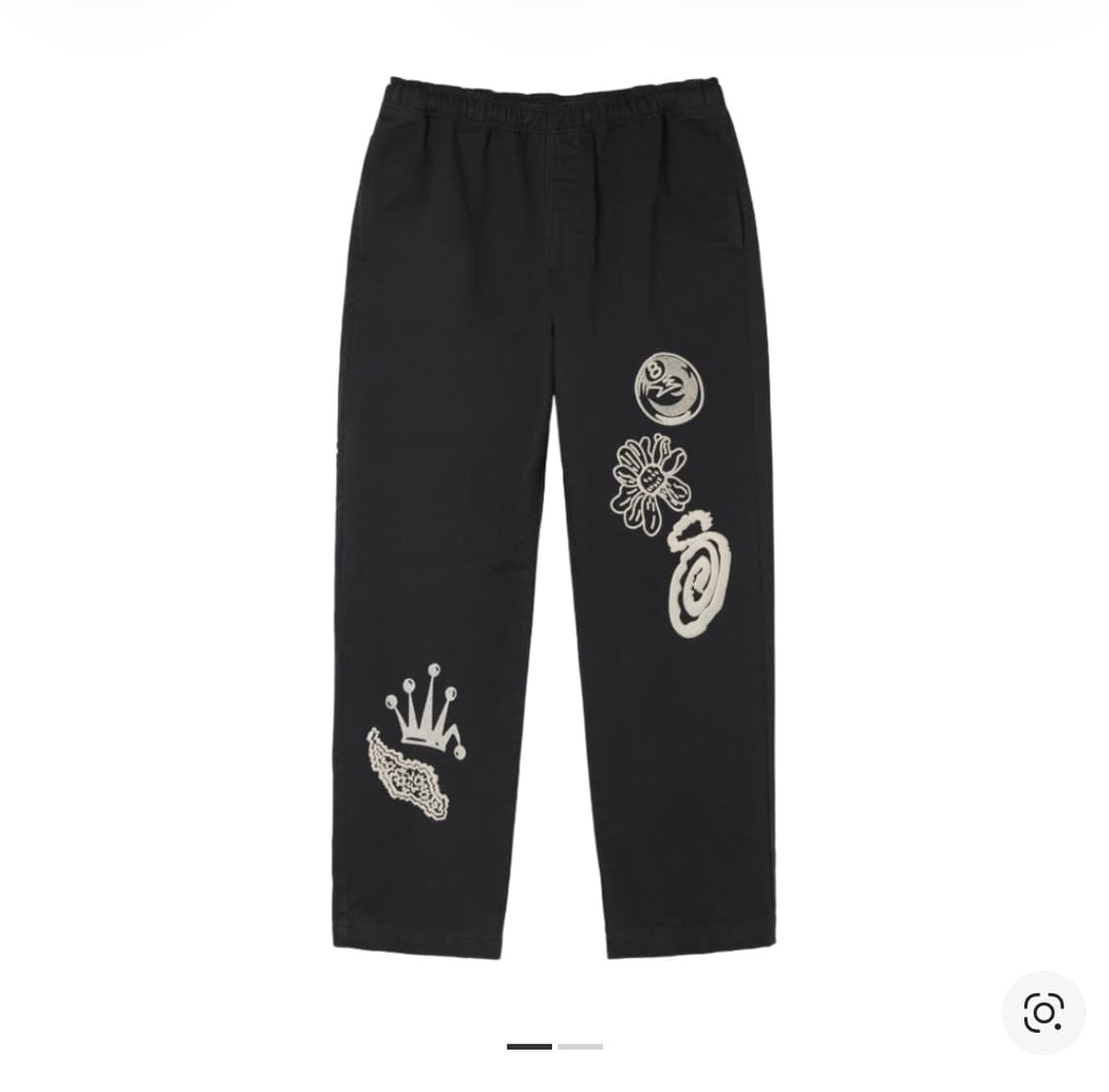 [S]스투시 노마 아이콘 비치 팬츠 워시드 블랙 상품이미지1