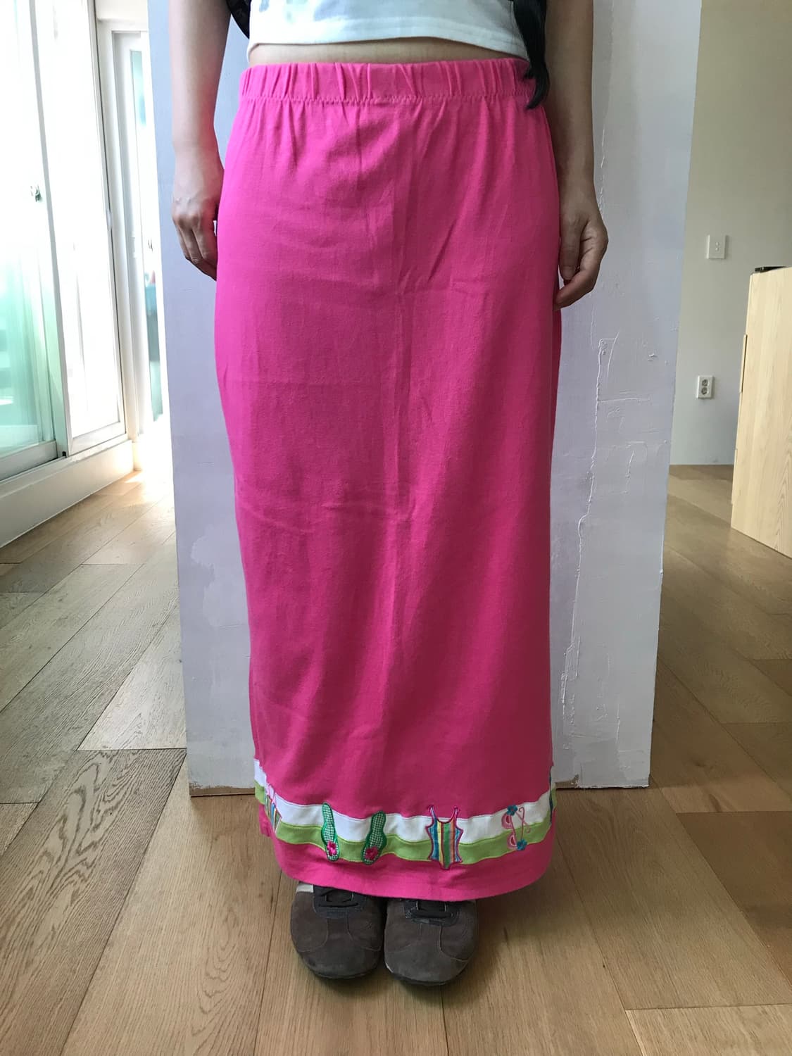 vintage pink pattern skirt  상품이미지6