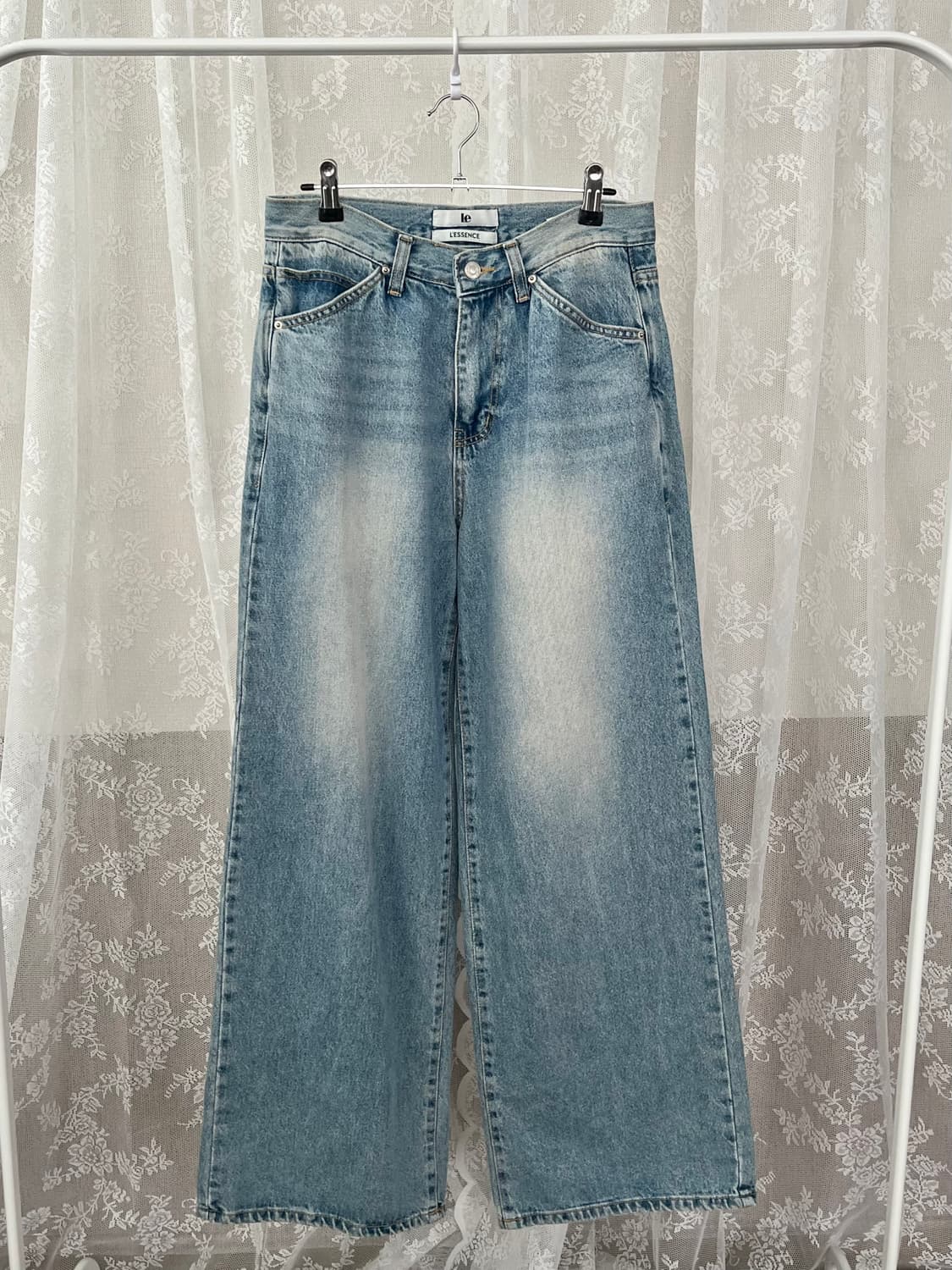 M) 르 Le L'ESSENCE 와이드 데님 팬츠 연청 상품이미지1